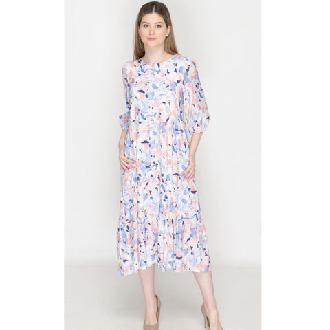 Babydoll Pink Abstract Dress - The Mimi Boutique