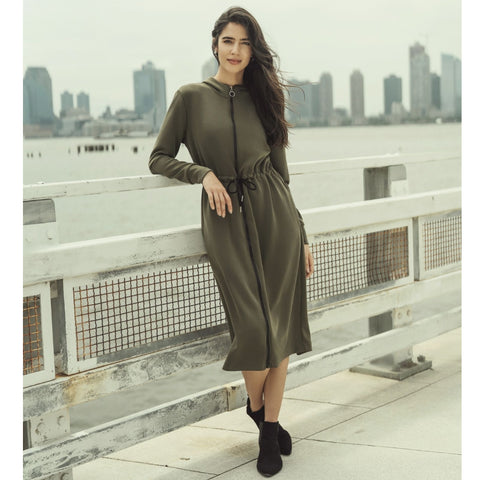 Rhea Olive Dress