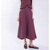 Wave Bottom Denim Skirt Plum