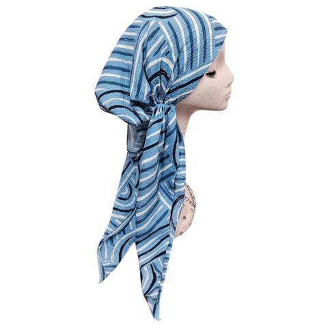 Crinkle Sketch Lines Pre-tied Headscarf Itsyounique