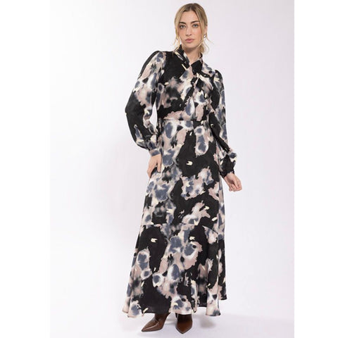 Crossover Neck Printed Dress Maple & Cliff