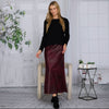 Burgundy Cosmo Distressed Skirt
