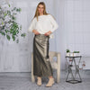 Maris Skirt Pewter Leather