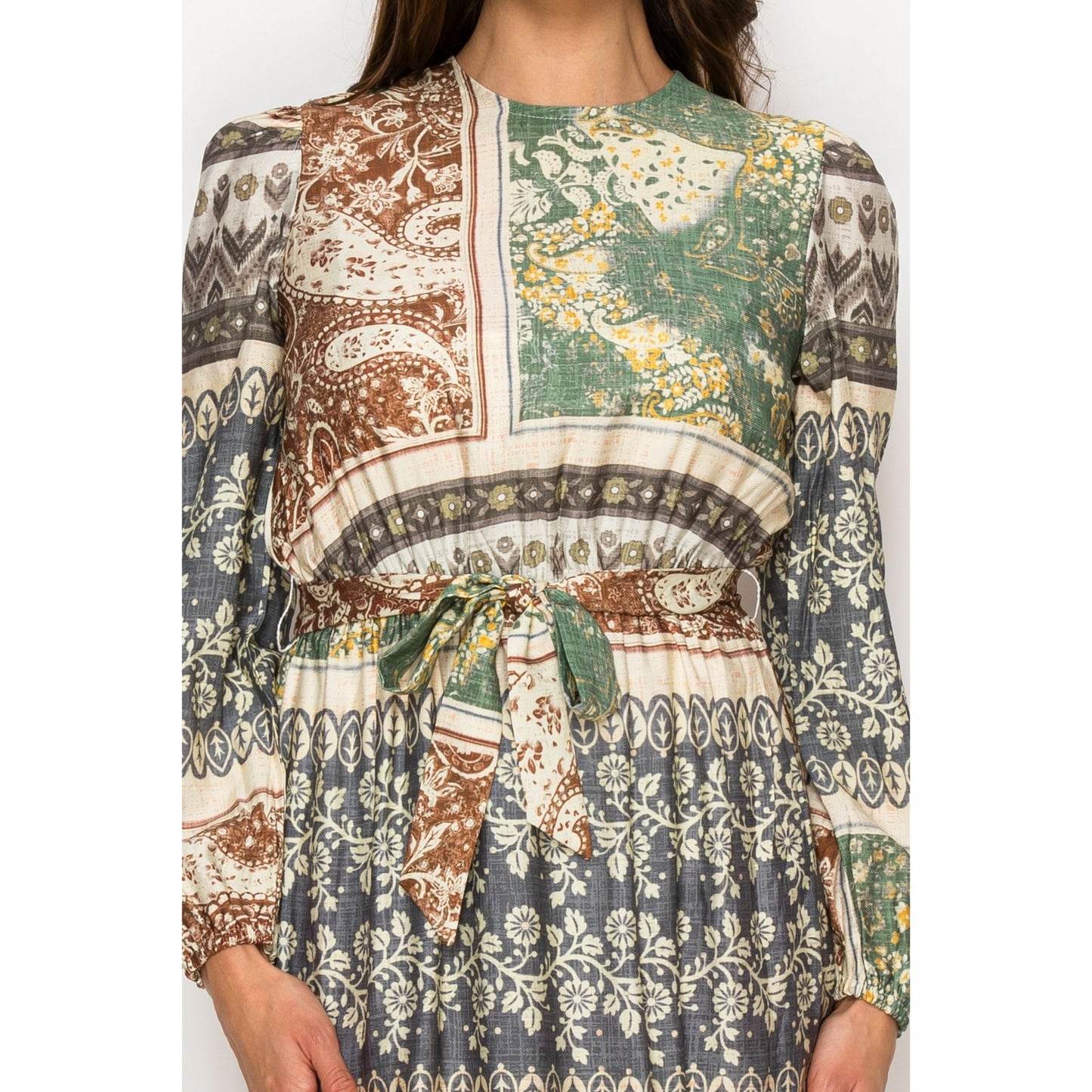 Green Aztec Printed Dress