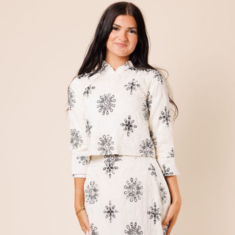 Embroidered Top Lilac Teen - The Mimi Boutique