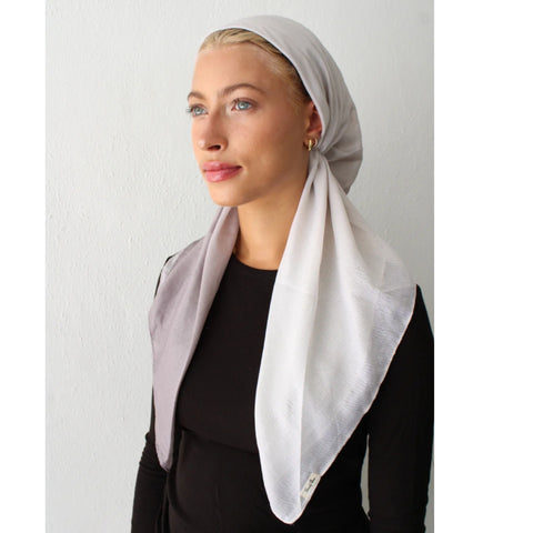 Ombre Soft Grey Shimmer Headscarf SB