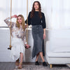 Janice Ivory Raw Hem Skirt
