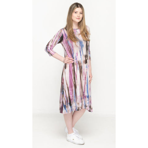 Penny Dress Pink/Brown Tie Dye