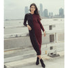 Alexa Black/Wine Colorblock Sweater Dress