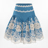 Blue Embroidered Skirt - The Mimi Boutique