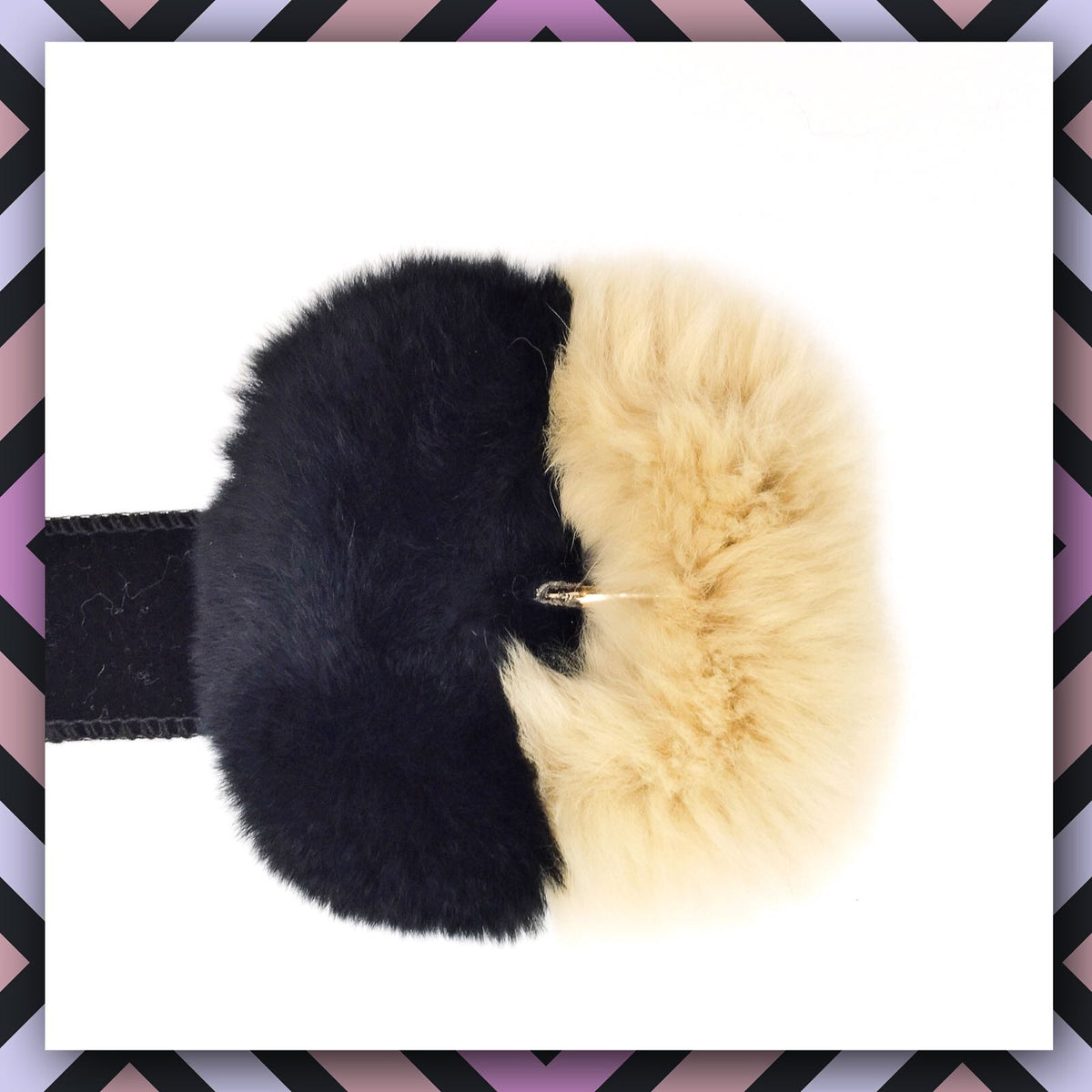 Two Toned Fur Pom Fur Belt - The Mimi Boutique