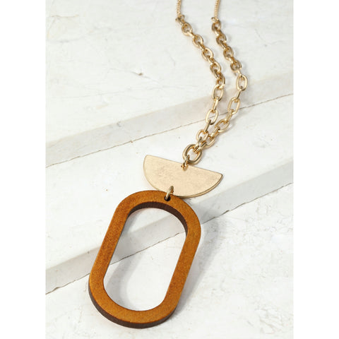Wood Pendant Necklace - The Mimi Boutique