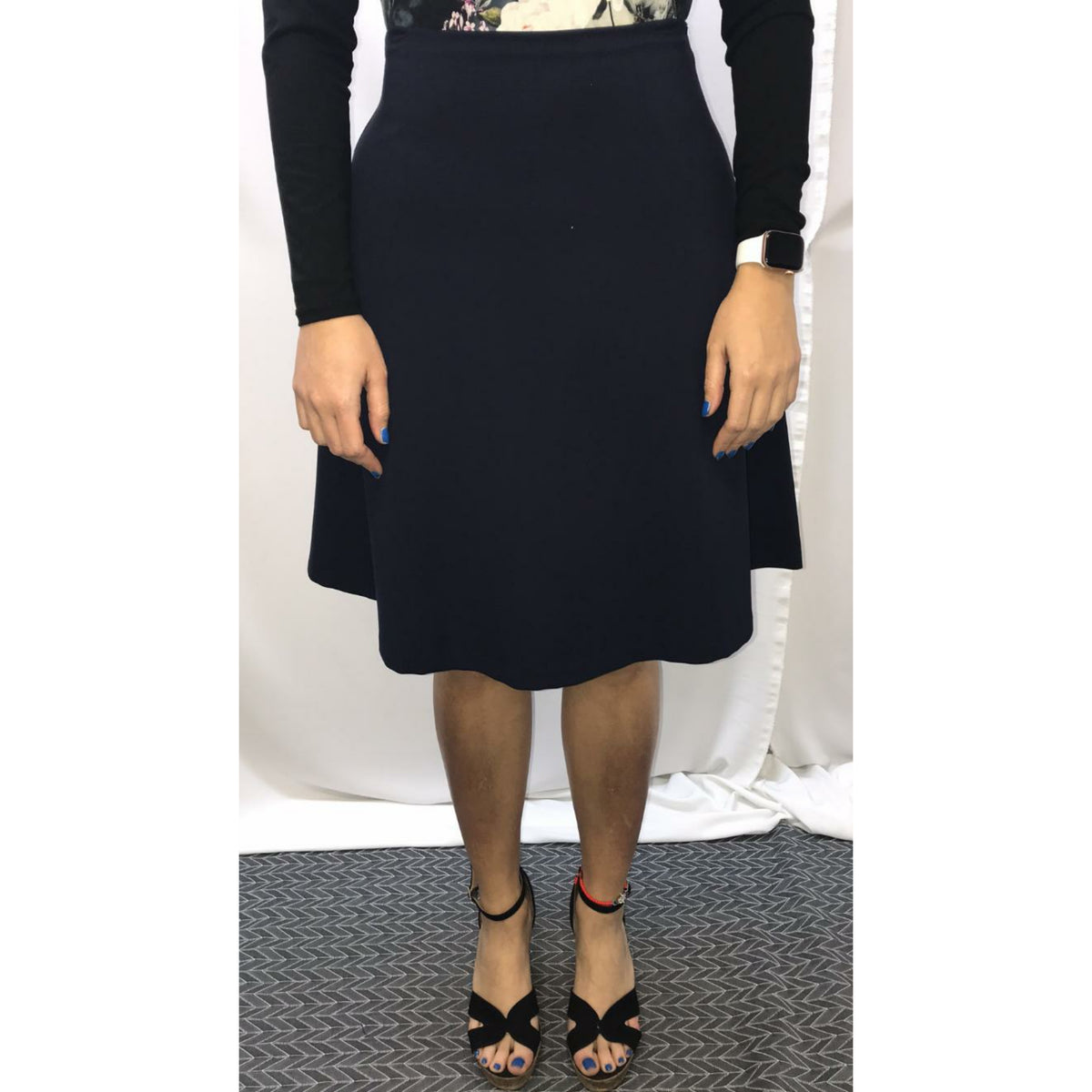 Sam Basic Aline Skirt: Navy - The Mimi Boutique