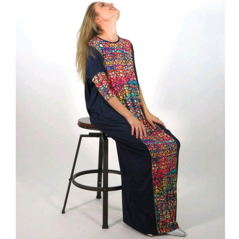Misa Maxi: Black/ Water Color Mosaic - The Mimi Boutique