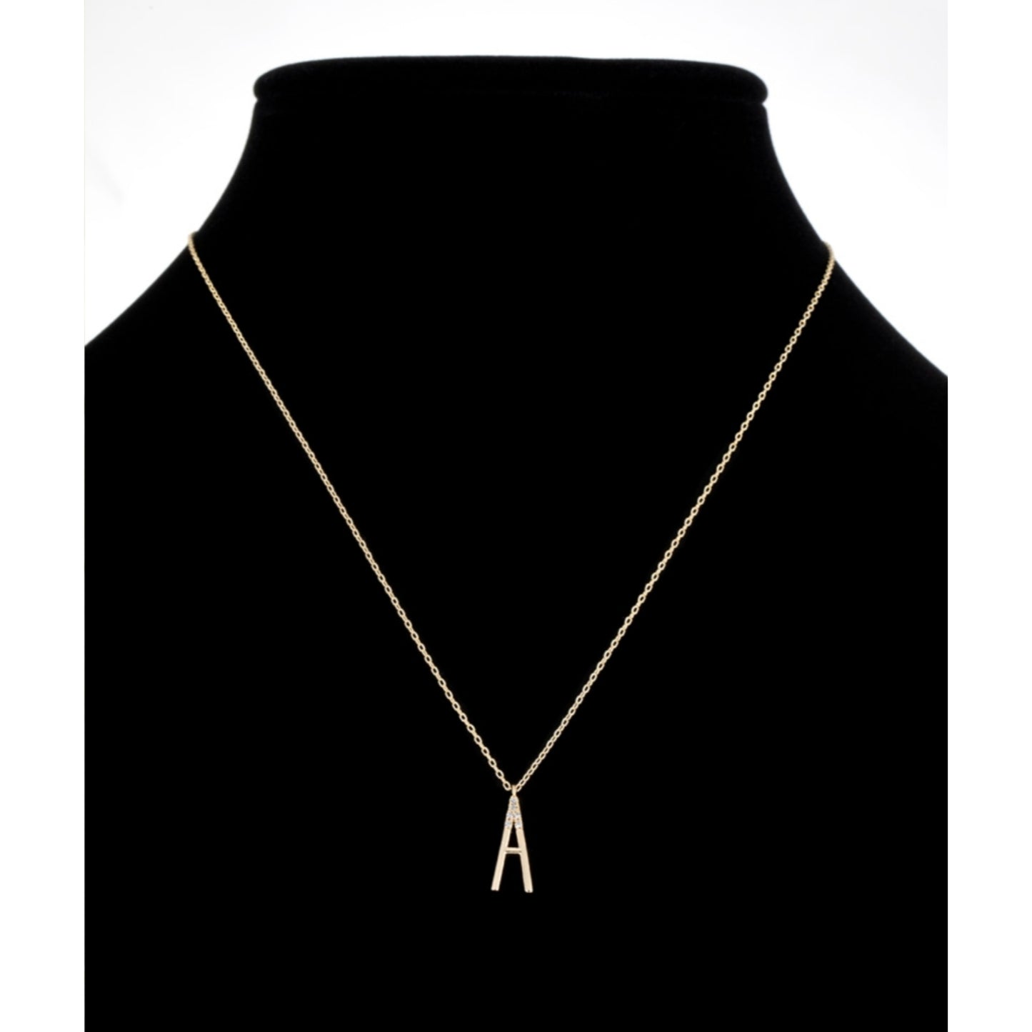 Gold ABC Rhinestone Necklace (Short)