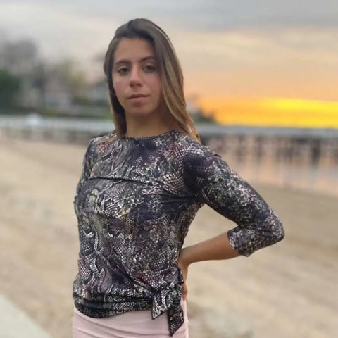 Sharon Swim Top: Snake