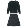 Sabrina Stonewash 3 Tiered Skirt: Black