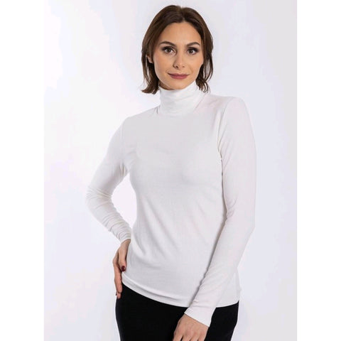 Ribbed Mockneck: White