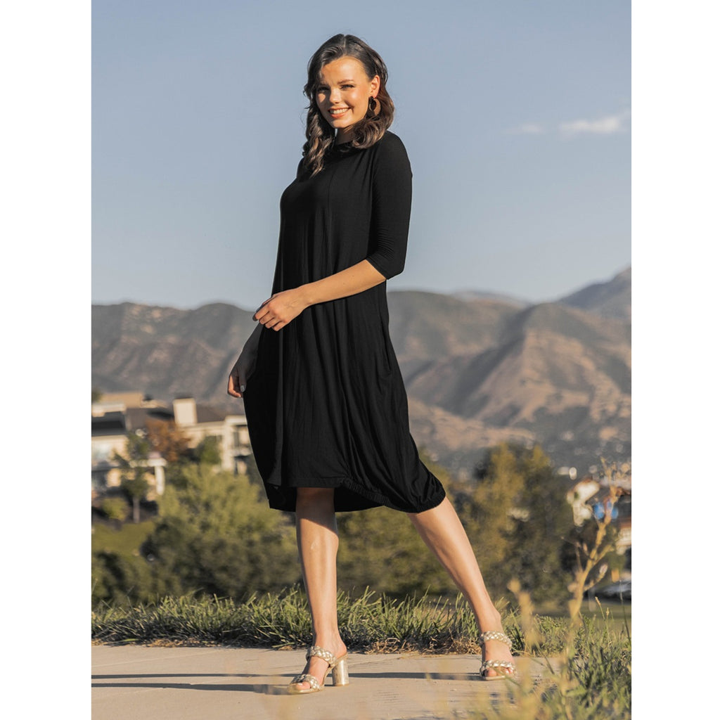 Nobu Dress Black Viscose by Mikah The Mimi Boutique
