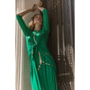 Boho Midi Dress By Mikah: Green/Gold