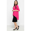 High Low Top by KMW-Fushia Jersey 3/4 Sleeves