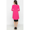 High Low Top by KMW-Fushia Jersey 3/4 Sleeves