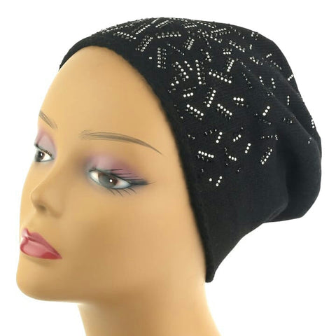 Staggered Jewel Knit Beanie Hat - The Mimi Boutique