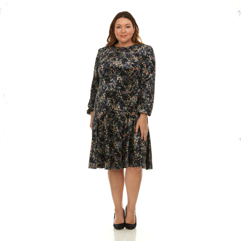 Karen Dress Plus Navy Floral
