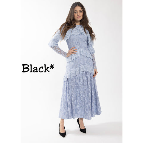 Black Lovely Lace Maxi Dress