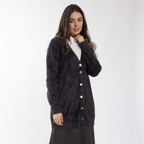 Vintage Button Fuzzy Cardi