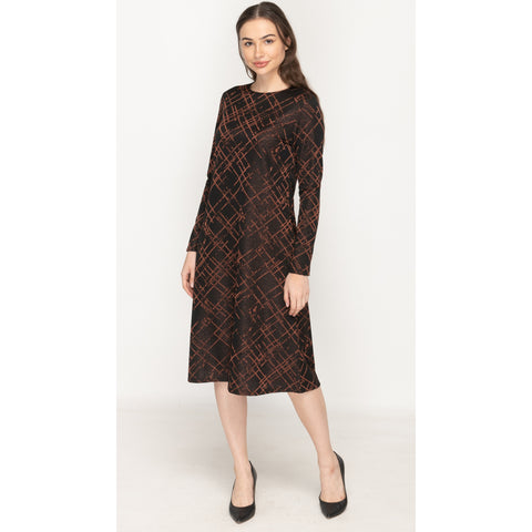 Copper Lurex Lines Penny Dress