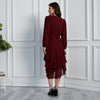 Rachel Layered Dress Swiss Dot Burgundy