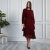 Rachel Layered Dress Swiss Dot Burgundy