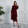 Rachel Layered Dress Swiss Dot Burgundy