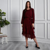 Rachel Layered Dress Swiss Dot Burgundy