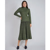 Green Houndstooth Mock Neck Sweater Set by Yal