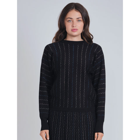 Multi Shimmer Stripe Sweater by Yal-PLUS