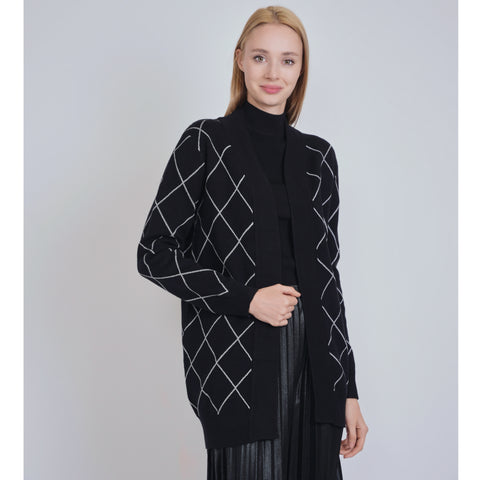 Black & Silver Cardi by Yal-PLUS