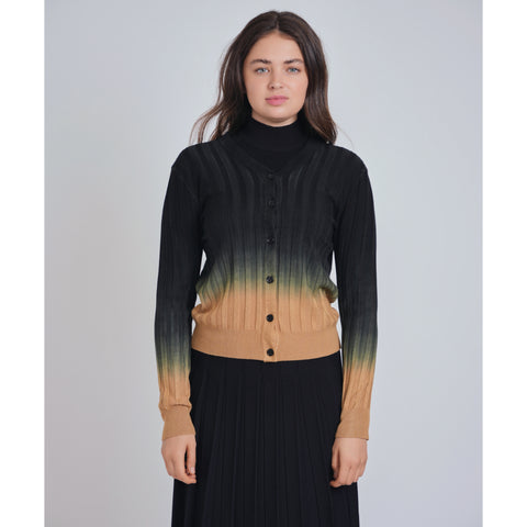 Ombre V Neck Cardigan Yal Sweater