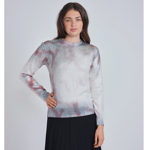 Silver Spray Foil Yal Sweater