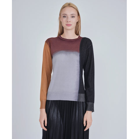 Abstract Colorblock Yal Sweater
