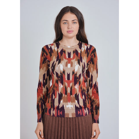 Rust Abstract Yal Sweater