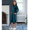 Ribbed Polo Dress Evergreen