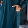 Ribbed Polo Dress Evergreen