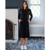 Ribbed Polo Dress Black