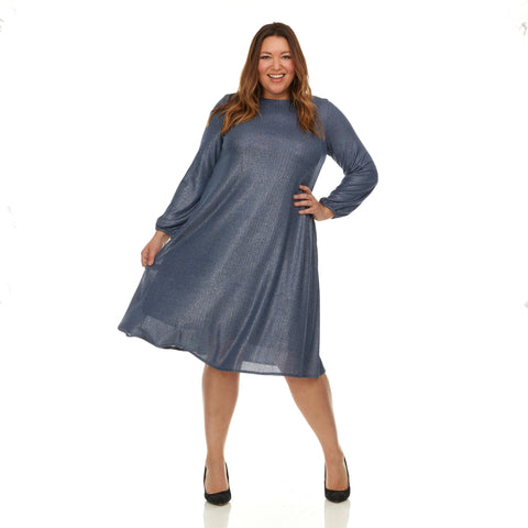 Jenny Dress Plus Blue Shimmer