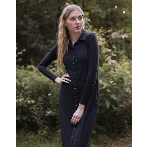 Button Front Maxi Shirt Dress Adina LV