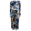 Blue Vivid Velvet Belted Maxi