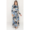 Blue Vivid Velvet Belted Maxi