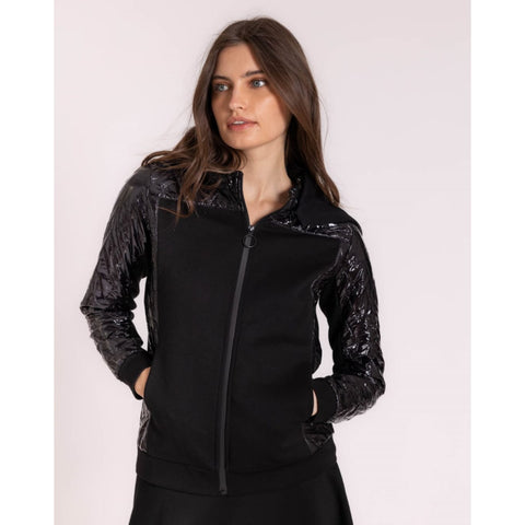 Black Quilted Shine Jacket by OC